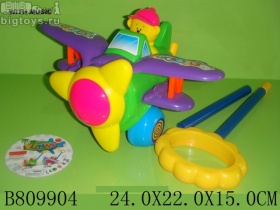 игрушка-каталка Мишка на самолете с музыкой (717E)