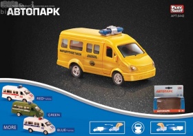 инерц. 'Автопарк' микроавтобус 11см 4 вида (такси/полиция/скорая/военная)