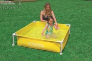 Детский каркасный бассейн Мини Фрейм 122x122x30см желтый