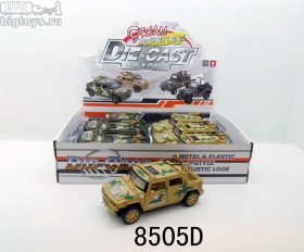 инерц. металл. WB 1:24 Hummer военный со звуком и светом